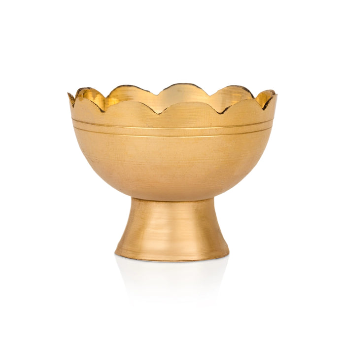 Brass Bowl - 1.5 x 2 Inches | Lotus Design Brass Cup/ Pooja Bowl/ Pooja Cup for Home