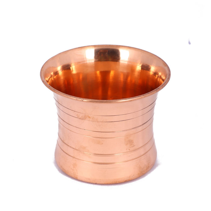 Pancha Patra  - 2.5 x 3.5 Inches | Copper Panch Patra/ Panchapalli/ Panchamurt for Pooja - Panchapatra & Uddarani