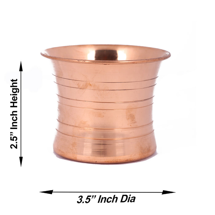 Pancha Patra  - 2.5 x 3.5 Inches | Copper Panch Patra/ Panchapalli/ Panchamurt for Pooja - Panchapatra & Uddarani