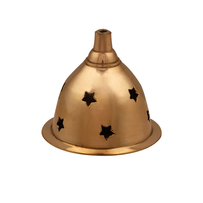 Brass Nanda Deep with Base - 4 x 2.5 Inches | Brass Lamp/ Vilakku/ Apple Nanda Diya for Pooja - Nanda Deep & Pyali Deep