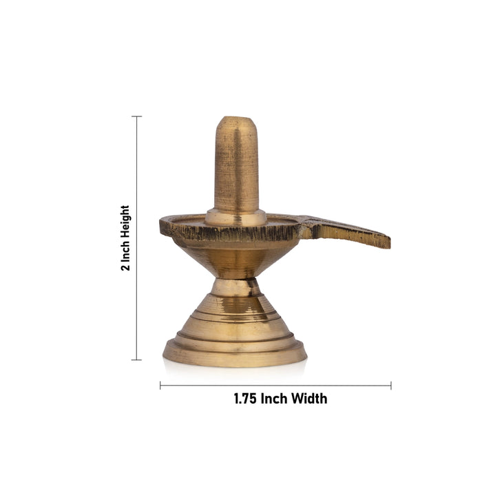 Brass Shivling Idol - 2 x 1.75 Inches | Shiva Lingam Statue for Pooja/ 45 Gms Approx