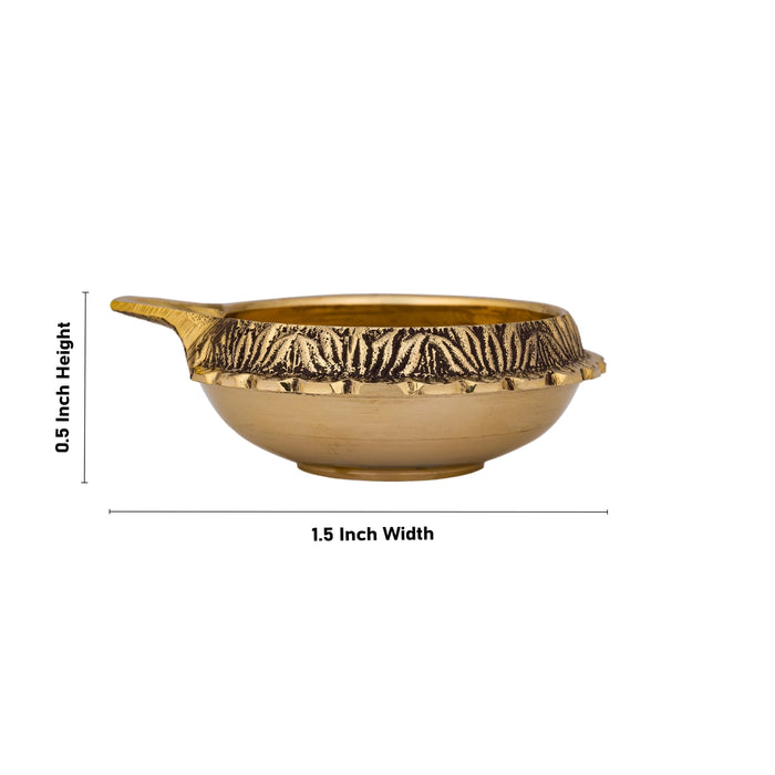 Kubera Vilakku - 0.5 x 1.5 Inches | Brass Kuber Deepam/ Kuber Diya for Pooja/ 25 Gms Approx - Kuber Deep