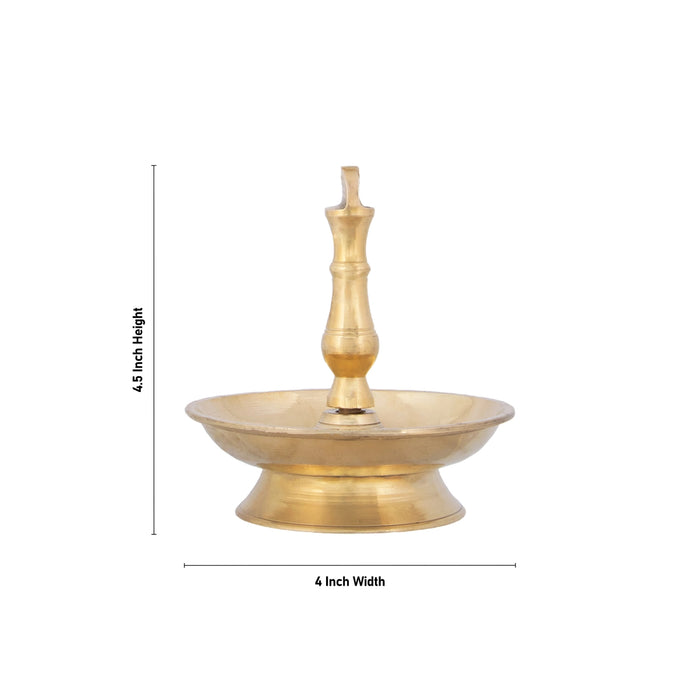 Hanging Lamp With Chain - 4.5 x 4 Inches | Latkhan Vilakku/ Brass Deep for Pooja/ 480 Gms Approx - Hanging Lamp