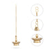 Hanging Lamp With Chain - 5.5 x 4.75 Inches | Latkhan Vilakku/ Brass Deep for Pooja/ 660 Gms Approx - Hanging Lamp