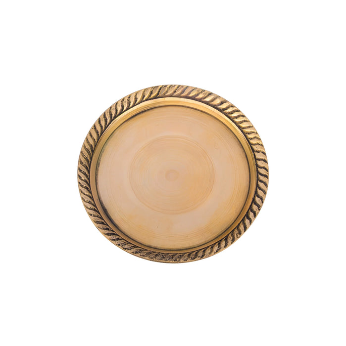Pin Tray with Base - 1 x 2.5 Inches | Brass Pooja Stand/ Pooja Plate/ Tray for Deity Decor