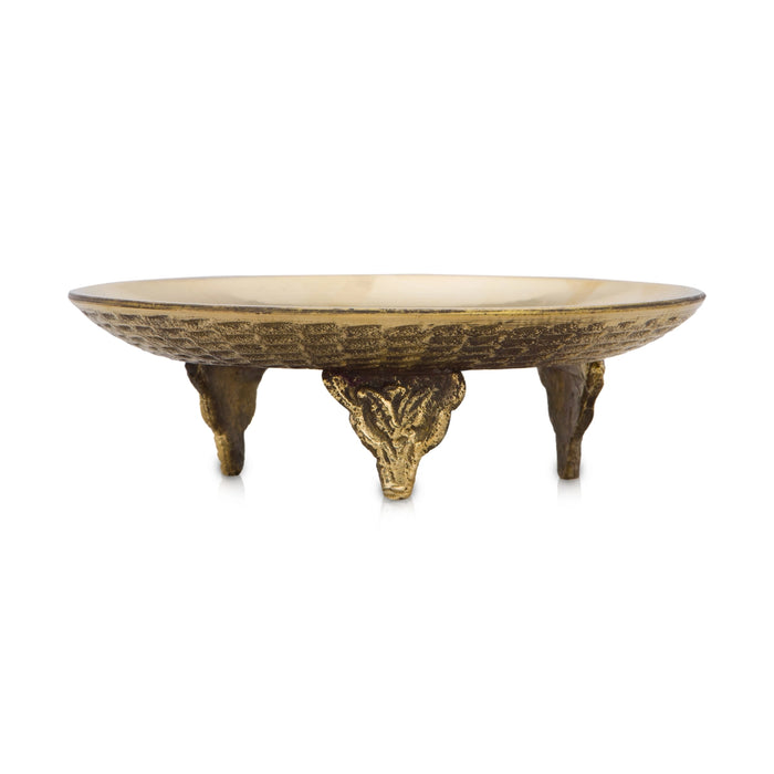 Pin Tray With Base - 1 x 3.5 Inches | Brass Puja Stand/ Pooja Aasan for Deity/ 110 Gms Approx - Pooja Plate & Tray