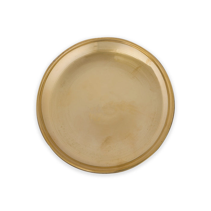 Pin Tray With Base - 1 x 3.5 Inches | Brass Puja Stand/ Pooja Aasan for Deity/ 110 Gms Approx - Pooja Plate & Tray