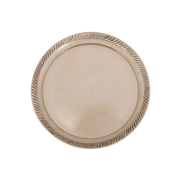 Pooja Stand With Base - 1.5 x 6 Inches | Brass Plate With Stand/ Asan for Deity/ 220 Gms Approx - Pooja Plate & Tray