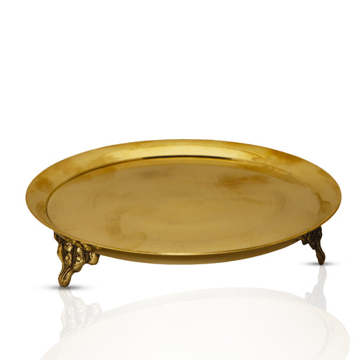 Brass Plate - 6 Inches | Pin Tray/ Brass Tray/ Pooja Stand for Deity - Pooja Plate & Tray