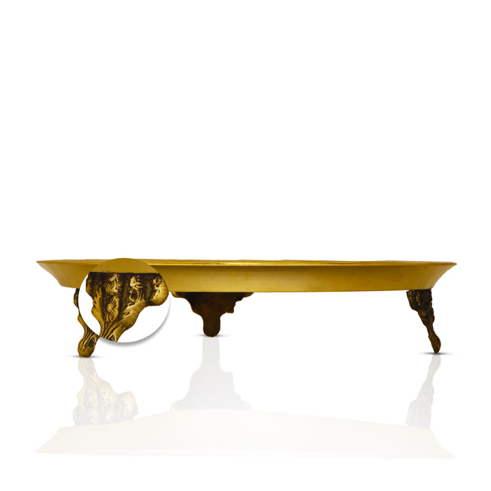 Brass Plate - 6 Inches | Pin Tray/ Brass Tray/ Pooja Stand for Deity - Pooja Plate & Tray