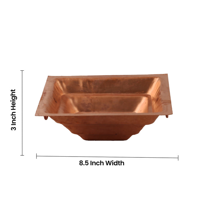 Hawan Kund - 8.5 x 8.5 Inches | Copper Agni Kund/ Homa Kund/ Havan Kund for Pooja - Havan Kund