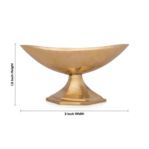 Brass Bowl - 1.5 x 3 Inches | Brass Cup/ Boat Shape Pooja Bowl for Home/ 70 Gms Approx - Bowls