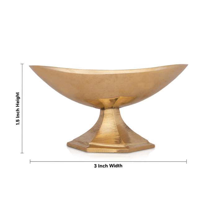 Brass Bowl - 1.5 x 3 Inches | Brass Cup/ Boat Shape Pooja Bowl for Home/ 70 Gms Approx - Bowls
