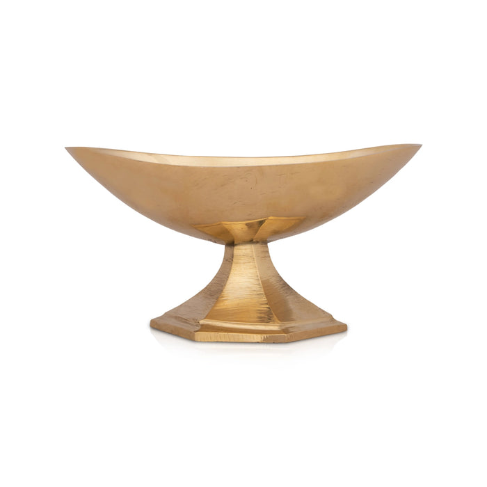 Brass Bowl - 2 x 3.5 Inches | Brass Cup/ Boat Shape Pooja Bowl for Home/ 120 Gms Approx - Bowls