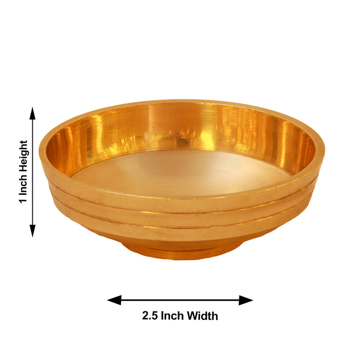 Brass Urli - 1 x 2.5 Inches | Uruli/ Brass Bowl/ Flower Pot for Home