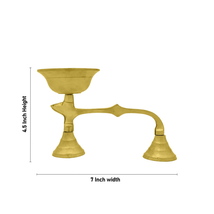 Dhoop Stand With Handle - 4.5 X 7 Inches | Brass Sambrani Stand/ Dhoop Batti Stand For Daily Pooja - Sambrani Stand