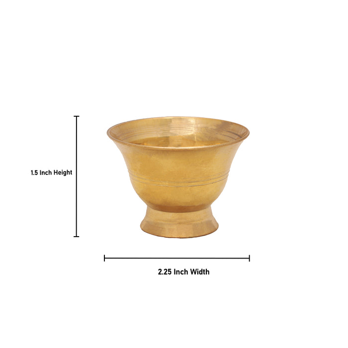 Brass Cup - 1.5 x 2.25 Inches | Brass Bowl/ Brass Vessel/ Small Brass Bowl for Pooja