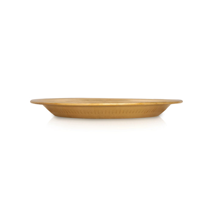 Brass Plate - 0.5 x 7.5 Inches | Thali Plate/ Pooja Plate/ Pottu Prath Plate/ Pooja Thali for Home & Pooja