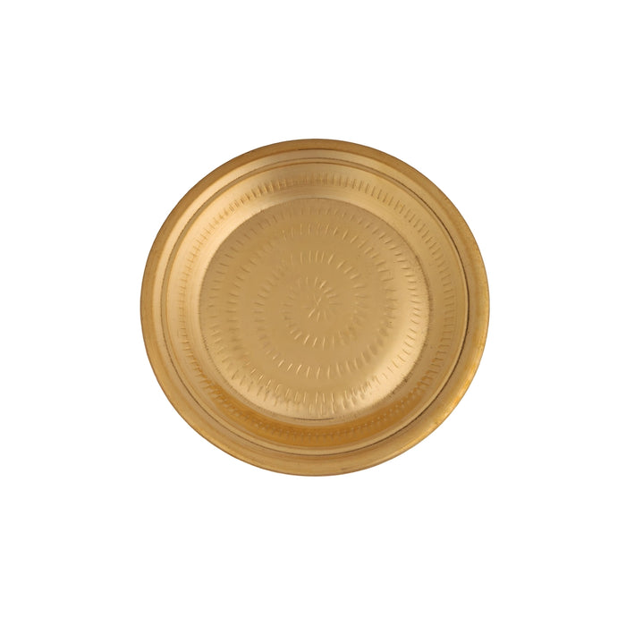 Brass Plate - 0.5 x 7.5 Inches | Thali Plate/ Pooja Plate/ Pottu Prath Plate/ Pooja Thali for Home & Pooja
