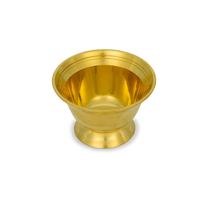 Oil Cup With Base - 2 X 2.5 Inches | Brass Bowl/ Pooja Cup/ Small Cup For Ritual Offerings & Pooja - Bowls