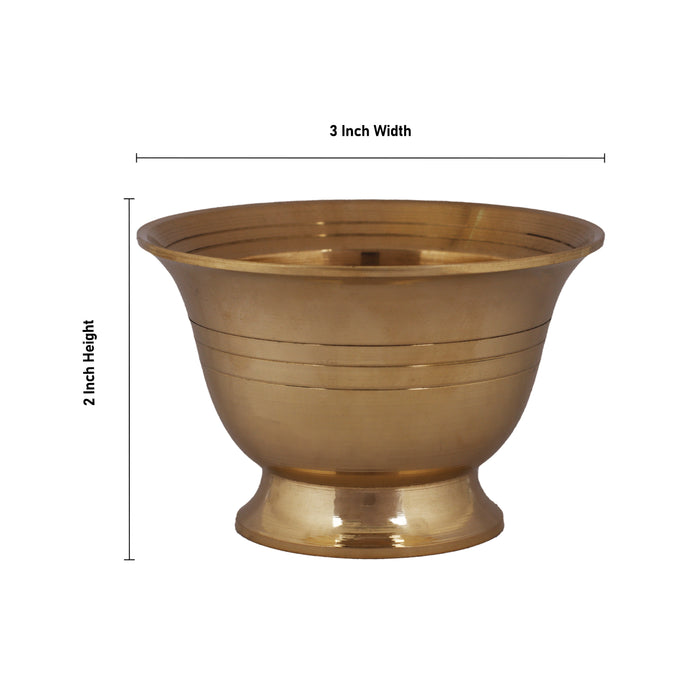 Brass Cup - 2 x 3 Inches | Brass Bowl/ Brass Vessel/ Small Brass Bowl for Pooja