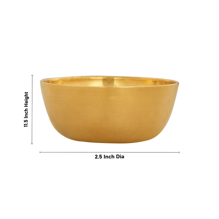 Brass Bowl - 1 x 2.5 Inches | Pooja Bowl/ Brass Cup for Pooja/ 50 Gms Approx - Bowls