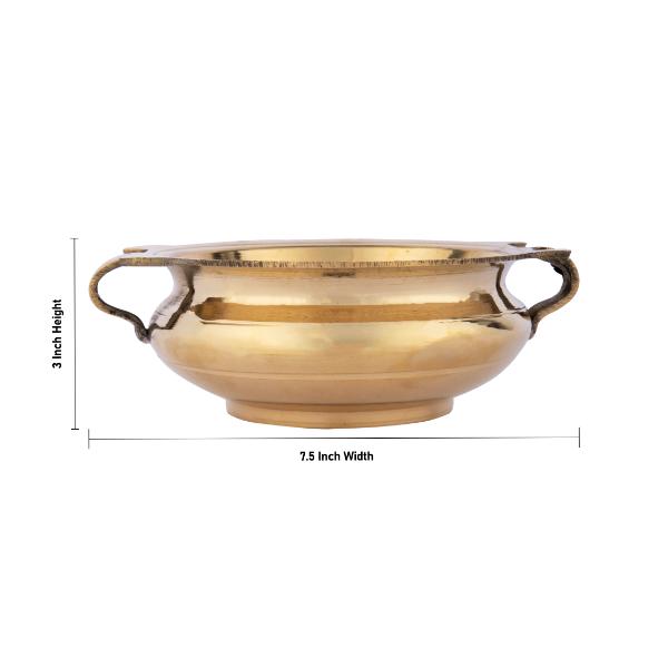 Brass Urli - 3 x 7.5 Inches | Uruli/ Brass Bowl/ Flower Pot for Home
