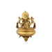 Flower Pot - 7 x 6 Inches | Uruli With Ganesh Murti/ Antique Brass Urli for Home Decor - Uruli & Flower Pot