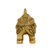 Elephant Statue- 4.25 x 5 inches | Antique Brass Elephant sculpture/ Elephant Idol for Home Decor - Table Stand Accessories