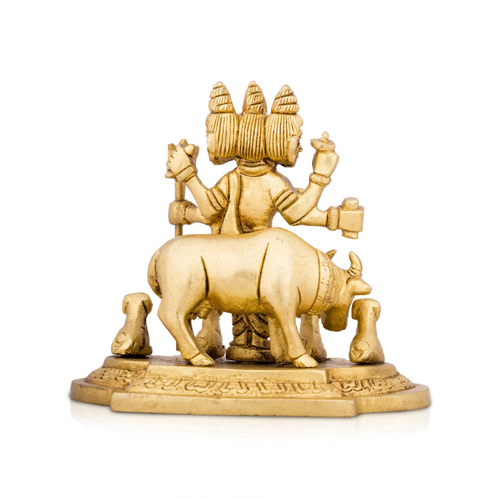 Datta Murti - 4 x 4.5 Inches | Antique Brass Statue/ Datta Idol for Pooja/ 640 Gms Approx - Brass Murties