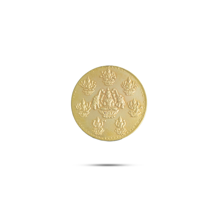 Ashtalakshmi Coin | Single Coin/ Gold Polish Ashta Laxmi Coin for Pooja