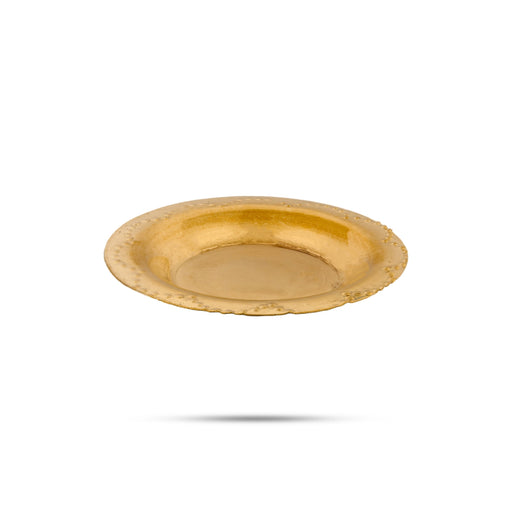 Brass Plate - 0.5 X 3 Inches | Puja Plate/ Designed Thali Plate For Pooja & Traditional Offerings - Pooja Plate & Tray