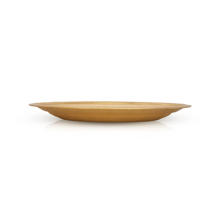 Brass Plate 1.5 x 10 Inches | Thali Plate/ Pooja Plate/ Pottu Prath Plate/ Pooja Thali for Home & Pooja