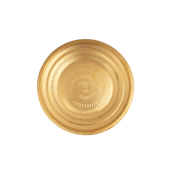 Brass Plate 1.5 x 10 Inches | Thali Plate/ Pooja Plate/ Pottu Prath Plate/ Pooja Thali for Home & Pooja
