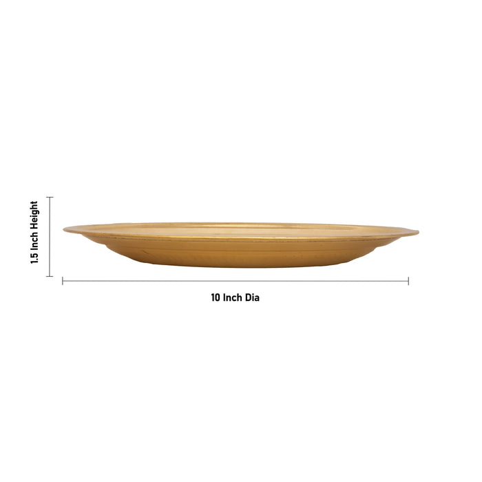 Brass Plate 1.5 x 10 Inches | Thali Plate/ Pooja Plate/ Pottu Prath Plate/ Pooja Thali for Home & Pooja