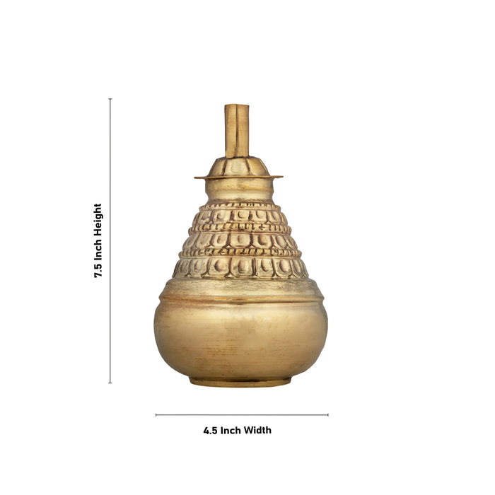Brass Aarti - 7.5 x 4.5 Inches | Kumbha Aarti/ Kapoor Arti for Pooja/ 220 Gms Approx - Kapur Aarti