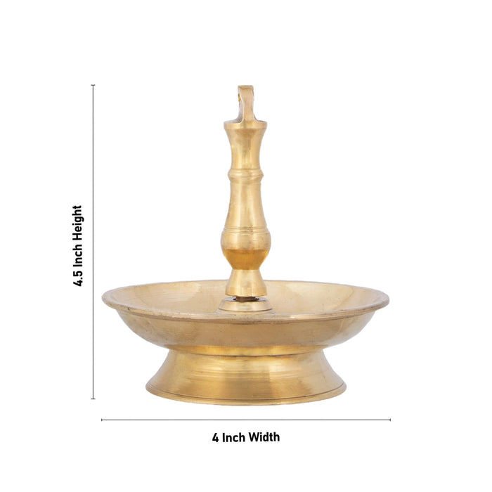 Hanging Lamp With Chain - 4.5 x 4 Inches | Latkhan Vilakku/ Brass Deep for Pooja/ 520 Gms Approx - Hanging Lamp