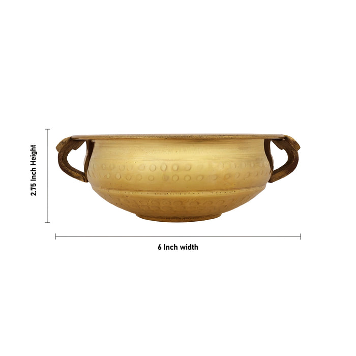 Uruli Hammered - 2.75 x 6 Inches | Brass Flower Pot / Urli For Floral Decoration And Pooja Decoration