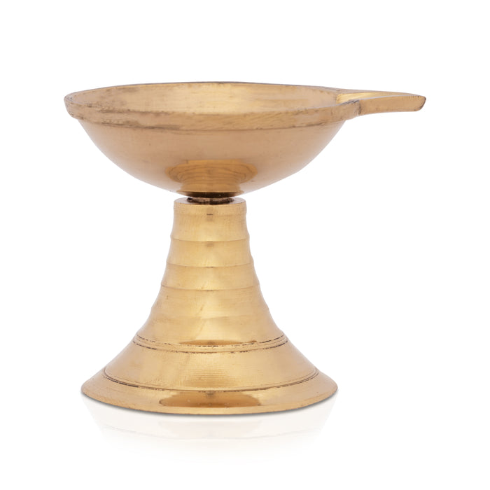 Brass Diya  - 2 x 2 Inches | Agal Vilakku with Base/ Karthik Deep/ Brass Deepam/ Brass Vilakku for Pooja - Karthik Deep