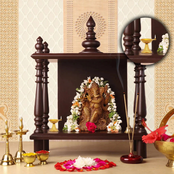 Brass Diya  - 2 x 2 Inches | Agal Vilakku with Base/ Karthik Deep/ Brass Deepam/ Brass Vilakku for Pooja - Karthik Deep