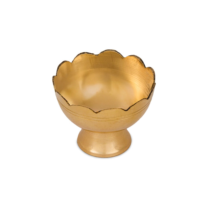Bowl With Base - 2 x 2.5 Inches | Brass Cup/ Lotus Design Cup/ Pooja Bowl for Spiritual Use