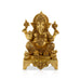 Ganesh Murti Sitting On Chowki - 11 X 8 Inches | Antique Brass Idol/ Vinayaka Idol For Pooja And Worship - Brass Murties