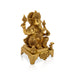 Ganesh Murti Sitting On Chowki - 11 X 8 Inches | Antique Brass Idol/ Vinayaka Idol For Pooja And Worship - Brass Murties