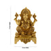 Ganesh Murti Sitting On Chowki - 11 X 8 Inches | Antique Brass Idol/ Vinayaka Idol For Pooja And Worship - Brass Murties