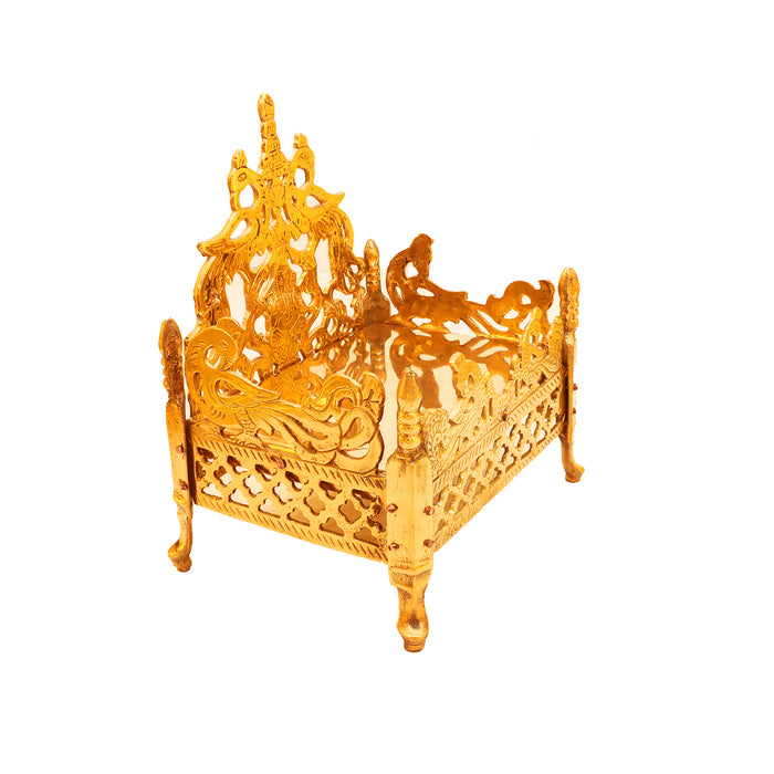 Pooja Chowki - 10 x 7 Inches | Manai/ Brass Chowki/ Patla for Home - Pooja Aasan & Bajot & Pooja Mat