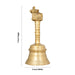Brass Hand Bell - 7 x 3 Inches | Brass Bell/ Nandi Design Pooja Bell for Home/ 600 Gms Approx - Pooja Bells