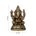 Ganesh Murti - 5 x 3 Inches | Antique Brass Idol/ Vinayaka Idol for Pooja/ 995 Gms Approx - Brass Murties