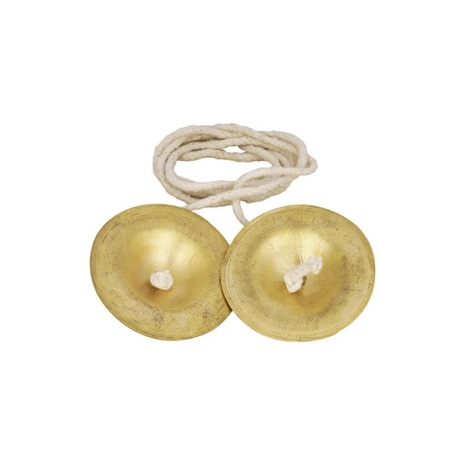Hand Cymbals With Rope - 3.5 inches | Brass Jalra/ Talam / Tallam / Manjira Taal for Bhajan - Music Instruments