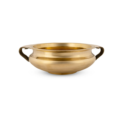 Flower Pot With Handle - 4 x 9 Inches | Brass Urli/ Uruli for Home Decor/ 3.060 Kgs Approx - Uruli & Flower Pot