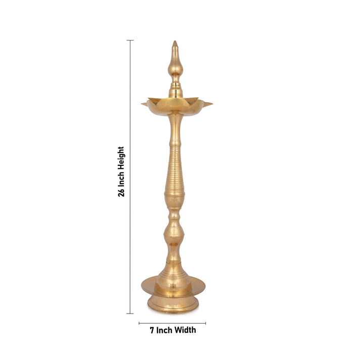 Brass Kerala Fancy Lamp - 5 Face - 26 Inches | Panchmukh Deep/ Brass Lamp for Pooja/ 2000 Gms Approx